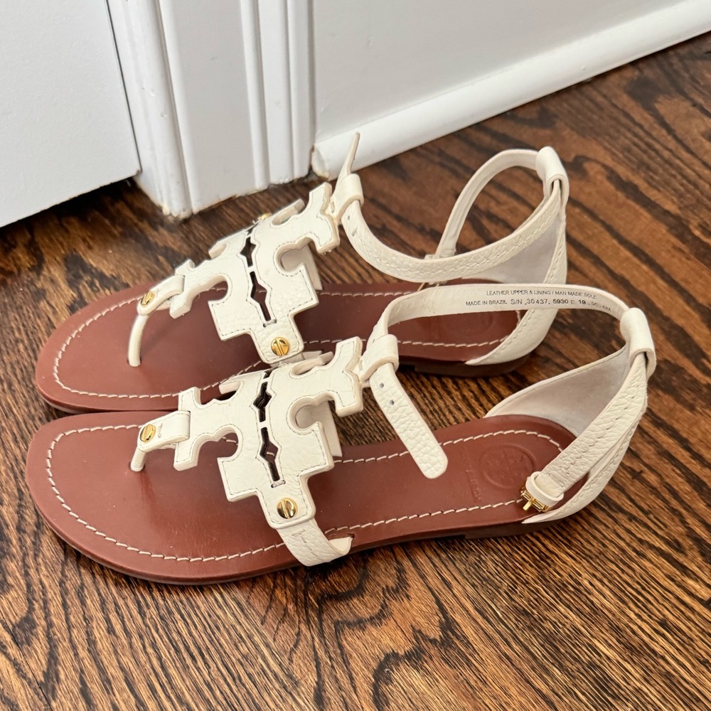 TORY BURCH Leather T-Strap Sandals - Picture 2 of 4